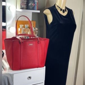 Kate Spade Newbury Lane Briar Double zip tote Saffiano leather  Red